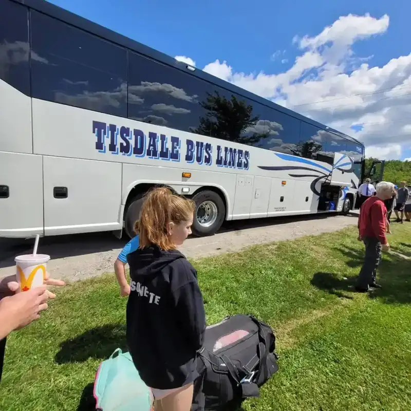 Tisdale Bus Lines on a scenic Northern Ontario road